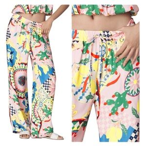 Anthropologie Maeve Print Straight-leg Pull-on